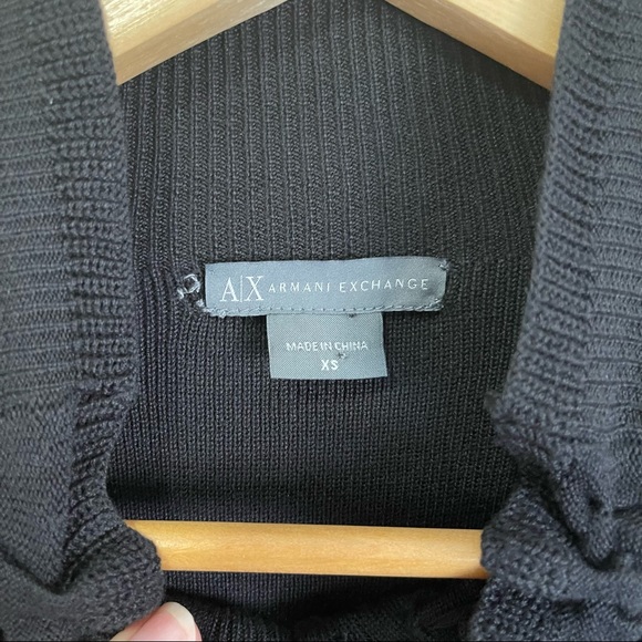 ARMANI EXCHANGE| 70% Silk/30% Cotton Y2K High neck cap sleeve sweater dress EUC - Picture 7 of 8